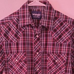 Wrangler Red/Black Plaid short sleeve